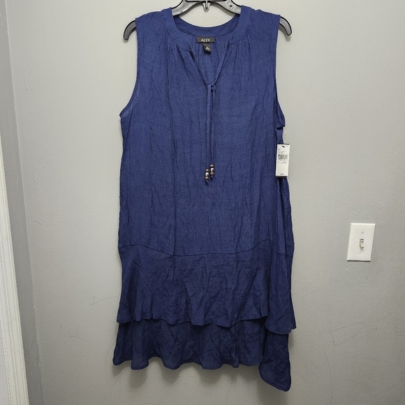 Alyx women's dress size XL navy blue sleeveless guazy fresh new with tags - Picture 1 of 9